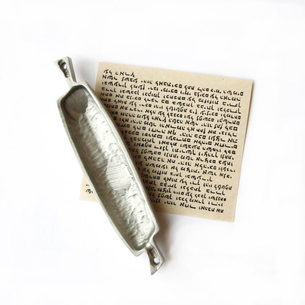 brass olive branch mezuzah – Emily Rosenfeld