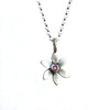 botanical forget-me-not necklace with set stone