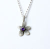 botanical violet necklace with set stone