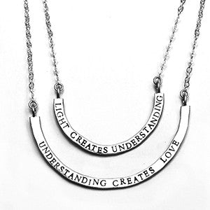 light creates love 2-piece cups half full necklace